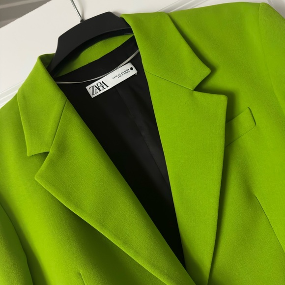Zara Green Blazer Structured Suit Jacket - Picture 2 of 6